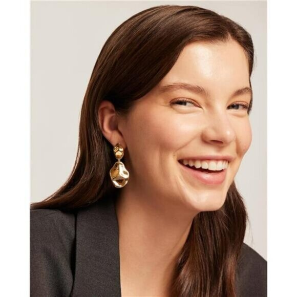 14k Gold Plated White Gold 925 Sterling Silver Drop Dangle Earrings - Picture 10 of 11